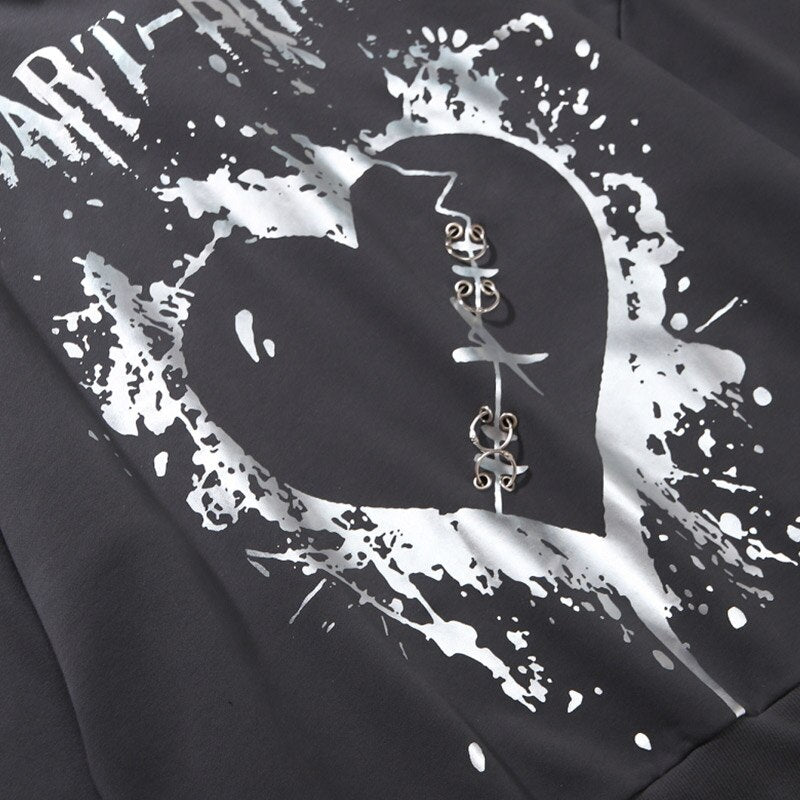 "Broken Heart" Unisex Men Women Streetwear Graphic Hoodie Daulet Apparel