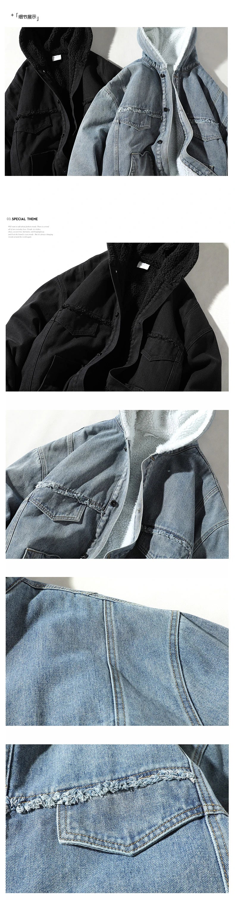 Winter Cowboy Jackets Men Fur Warm Thick Cotton Hooded Parkas Casual Fashion Warm Coats Male Street King Limited