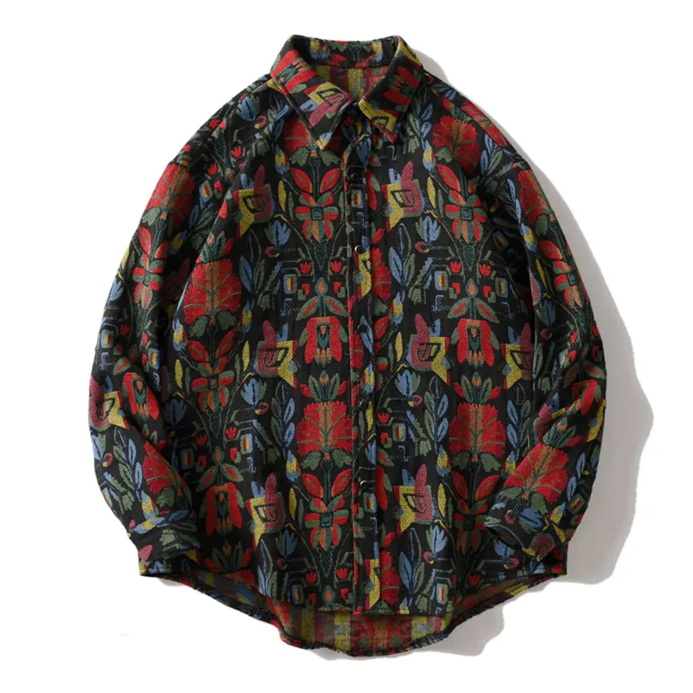 Streetwear Gonthwid Southwestern Aztec Tribal Indian Button Shirts Streetwear Hip Gonthwid Southwestern Aztec Tribal Indian Button Shirts Streetwear Hip Hop Casual Flowers Patterned Long Sleeve Shirt Coats Tops Fashion Sweater Jacket With Graphic Design For Men