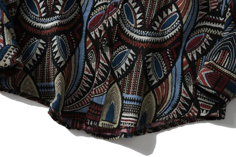 Streetwear Gonthwid Knitted Shirts Nation Style Geometry Flowers Color Block Patc Gonthwid Knitted Shirts Nation Style Geometry Flowers Color Block Patchwork Long Sleeve Button Shirt Hip Hop Casual Tops Coats Fashion Sweater Jacket With Graphic Design For Men