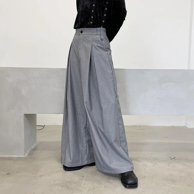 pants men high waist casual wide leg suit pant male vintage fashion japan korea streetwear loose long trousers minimalist street pants