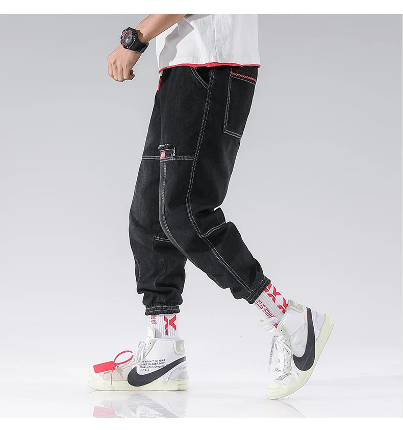 2023 new streetwear hip hop cargo pants mens jeans elastic harun joggers in autumn and spring men clothing unique joggers style 2568