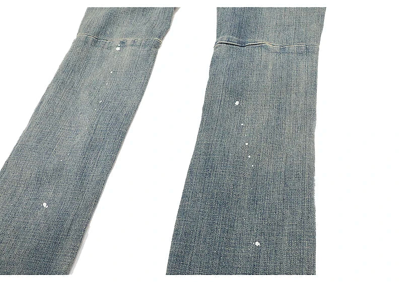 high street knee hole with chain ripped biker jeans mens slim fit denim pants autumn new streetwear casual hip hop pants joggers unique joggers style 3267