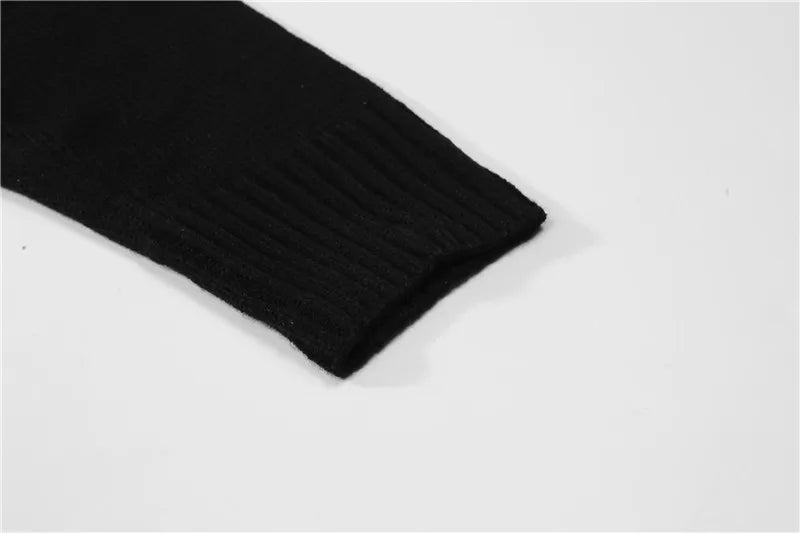 Hip Hop Skull Knitted Oversized Sweater Mens Letter Embroidery O-neck Long Sleeve Pullover Streetwear Loose Sweaters Clothing Street King Limited