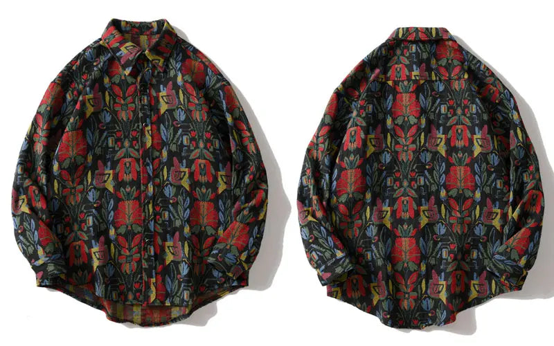 Streetwear Gonthwid Southwestern Aztec Tribal Indian Button Shirts Streetwear Hip Gonthwid Southwestern Aztec Tribal Indian Button Shirts Streetwear Hip Hop Casual Flowers Patterned Long Sleeve Shirt Coats Tops Fashion Sweater Jacket With Graphic Design For Men