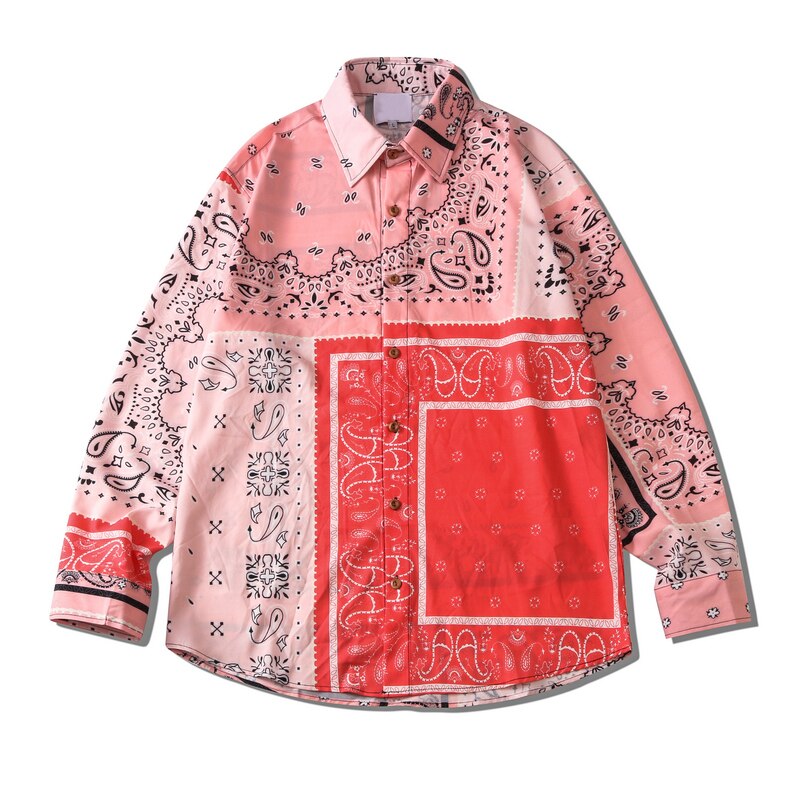 "Pink Bandana" Unisex Men Women Streetwear Graphic Shirt Daulet Apparel