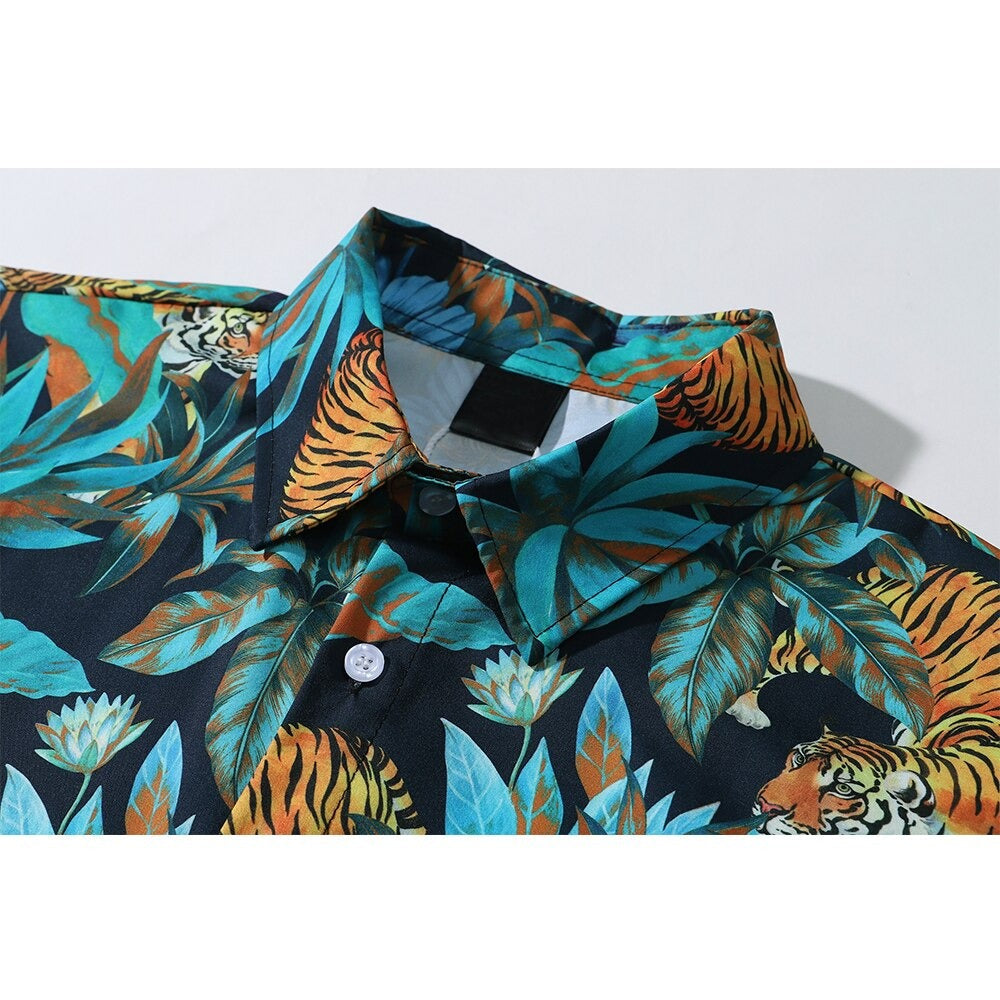 "Purple Flowers" Unisex Men Women Streetwear Graphic Shirt Daulet Apparel