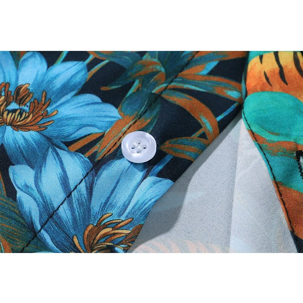 "Purple Flowers" Unisex Men Women Streetwear Graphic Shirt Daulet Apparel