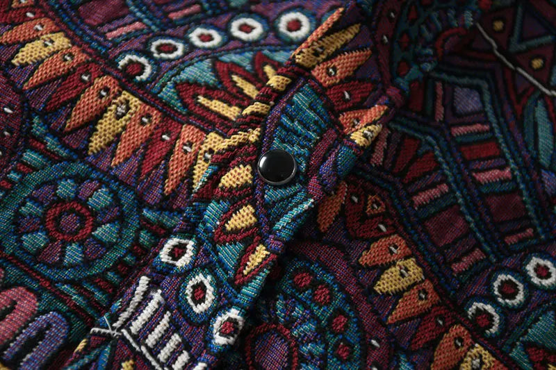 Streetwear Gonthwid Knitted Shirts Harajuku Geometry Nation Style Flowers Button Gonthwid Knitted Shirts Harajuku Geometry Nation Style Flowers Button Shirt Streetwear Hip Hop Casual Long Sleeve Tops Coats Fashion Sweater Jacket With Graphic Design For Men