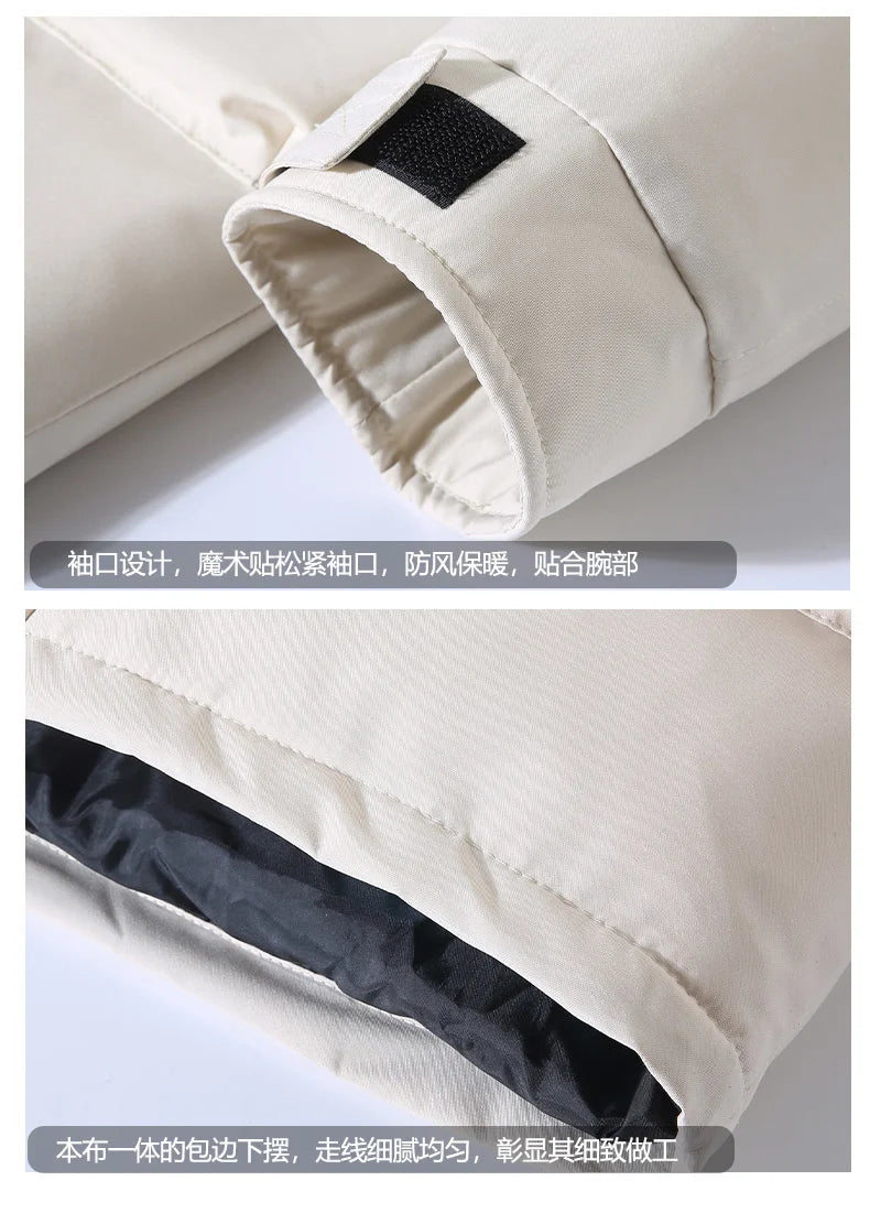 Winter Brand Fashion Parka 90% White Duck Down Coat Men Windbreaker Jacket and Coats Hooded Mid-length Mens Clothes Unisex Street King Limited