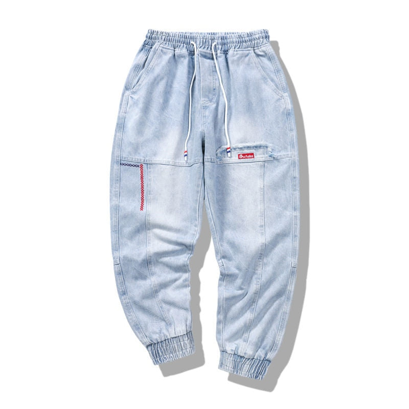 "Highlife" Streetwear Hip Hop Unisex Faded Denim Pants Daulet Apparel