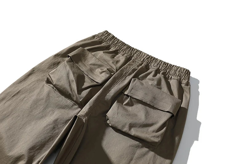 High Street Multi-pocket Drawstring Overalls Mens Straight Vibe Style Oversize Casual Cargo Pants Hip Hop Loose Baggy Trousers Street King Limited