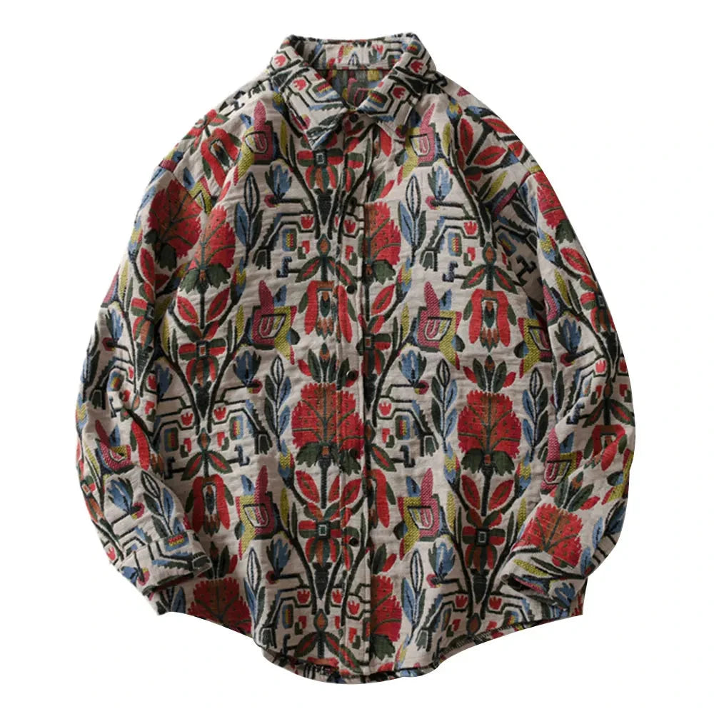 Streetwear Gonthwid Southwestern Aztec Tribal Indian Button Shirts Streetwear Hip Gonthwid Southwestern Aztec Tribal Indian Button Shirts Streetwear Hip Hop Casual Flowers Patterned Long Sleeve Shirt Coats Tops Fashion Sweater Jacket With Graphic Design For Men