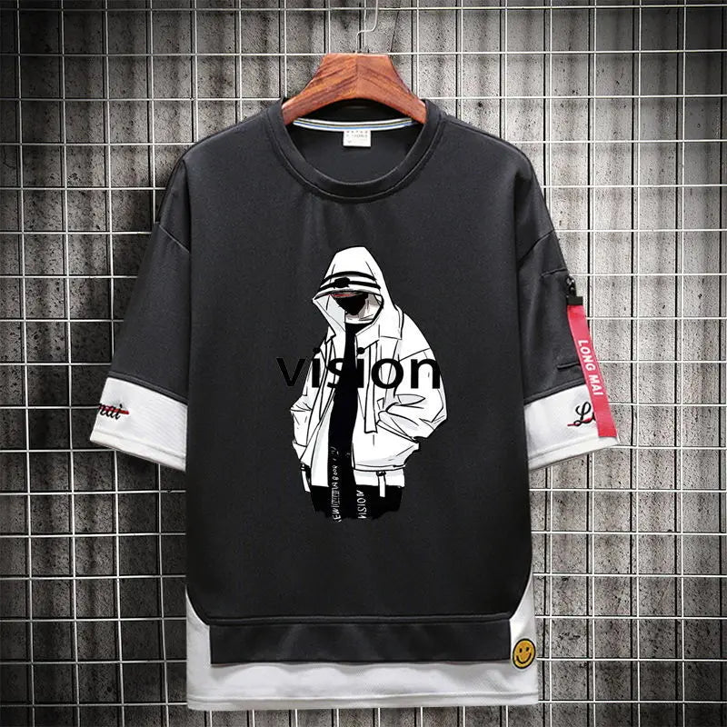 Hip Hop Kahaki T Shirt Short Sleeve Kawaii Harajuku Cat T Shirts Fashion Tee Streetwear Japan High Street Shirt Men 2021 Tops Street King Limited
