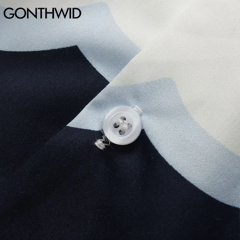 Streetwear Gonthwid Shirt Harajuku Clouds Print Shirt Jackets Coats Streetwear Hi Gonthwid Shirt Harajuku Clouds Print Shirt Jackets Coats Streetwear Hip Hop Harajuku Summer Fashion Men Short Sleeve Button Tops Fashion Sweater Jacket With Graphic Design For Men