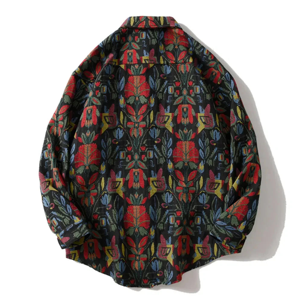 Streetwear Gonthwid Southwestern Aztec Tribal Indian Button Shirts Streetwear Hip Gonthwid Southwestern Aztec Tribal Indian Button Shirts Streetwear Hip Hop Casual Flowers Patterned Long Sleeve Shirt Coats Tops Fashion Sweater Jacket With Graphic Design For Men
