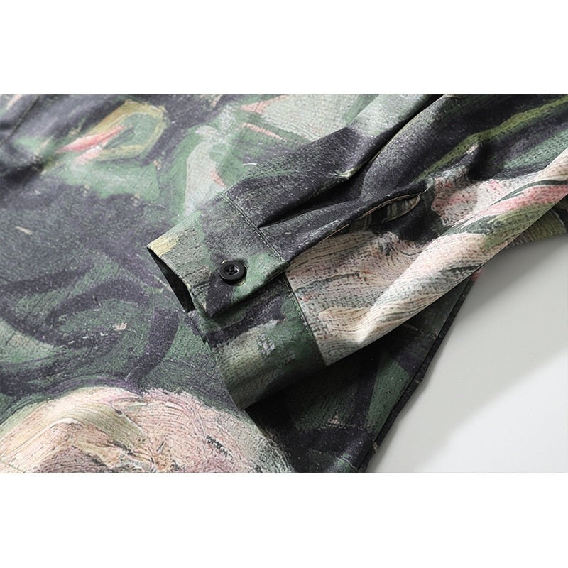 "Flower Oil" Unisex Men Women Streetwear Graphic Shirt Daulet Apparel