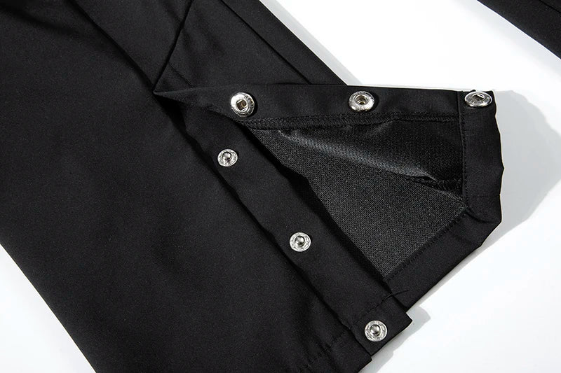 high street multi pocket casual trousers for men and women side breasted drawstring cargo pants harajuku solid loose pants unique cargo style 3132