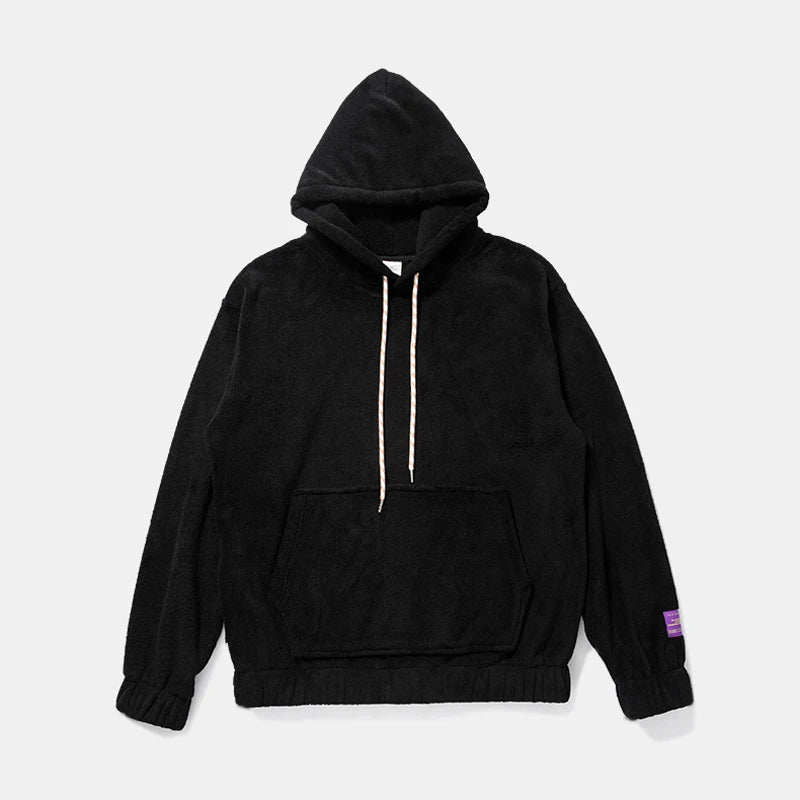 Warm Hoodies Men's 2018 Autumn Winter Hairy Sweatshirts Hip Hop Casual Drawstring Pullover Fashion Skateboard Solid Hooded Tops Street King Limited