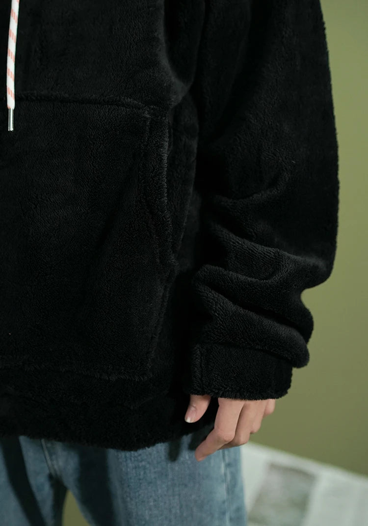 Warm Hoodies Men's 2018 Autumn Winter Hairy Sweatshirts Hip Hop Casual Drawstring Pullover Fashion Skateboard Solid Hooded Tops Street King Limited