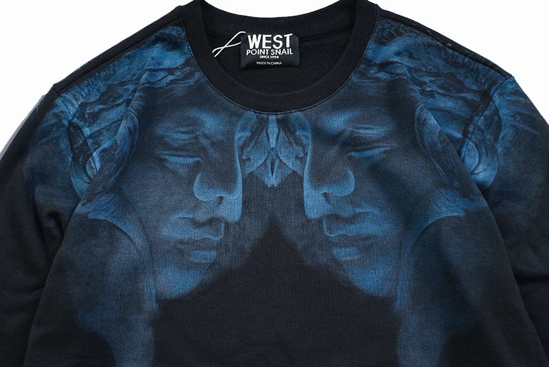 New Baoliden High Men Double Blue portrait Kenye Hoodies Hoody hooded Sweatshirts velvet Cotton Drake Thicken Fleece #d89 Street King Limited