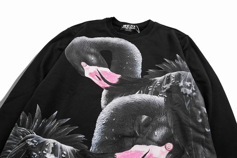 New High High Men Flamingo swan Hoodies Hoody hooded Sweatshirts velvet Cotton Drake Thicken Fleece Youth popular #D85 Street King Limited