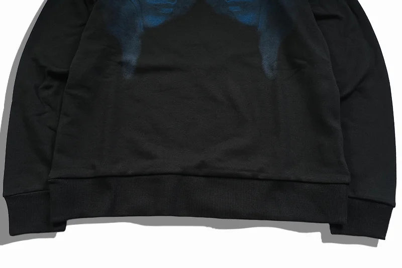 New Baoliden High Men Double Blue portrait Kenye Hoodies Hoody hooded Sweatshirts velvet Cotton Drake Thicken Fleece #d89 Street King Limited
