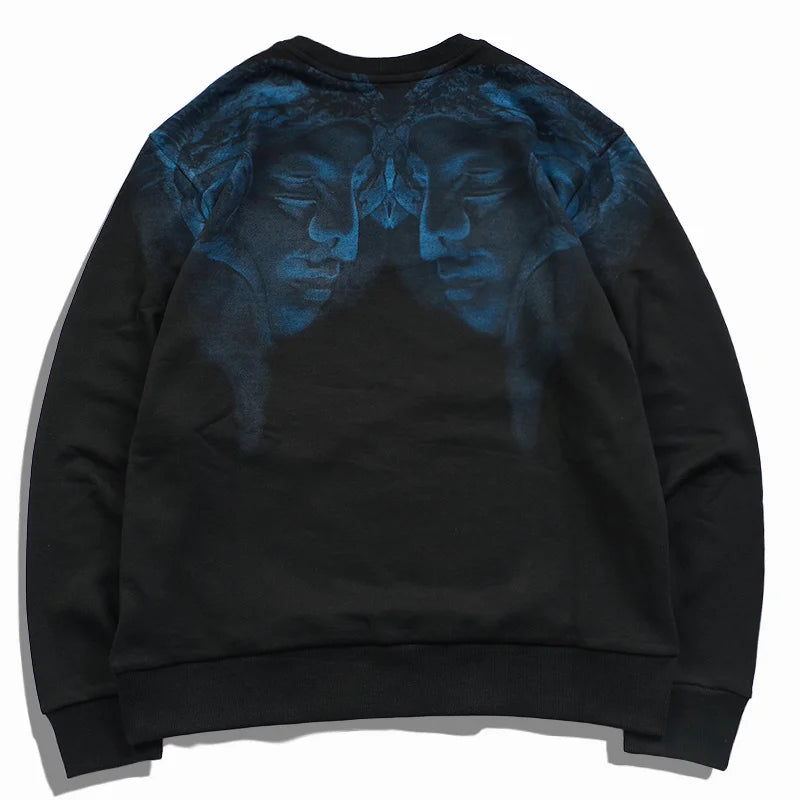New Baoliden High Men Double Blue portrait Kenye Hoodies Hoody hooded Sweatshirts velvet Cotton Drake Thicken Fleece #d89 Street King Limited