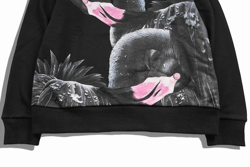 New High High Men Flamingo swan Hoodies Hoody hooded Sweatshirts velvet Cotton Drake Thicken Fleece Youth popular #D85 Street King Limited