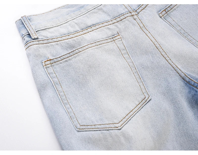 bottom zipper knee holes denim jeans destroyed ripped slim mens biker jeans new men fashion streetwear hip hop pants joggers unique joggers style 2408