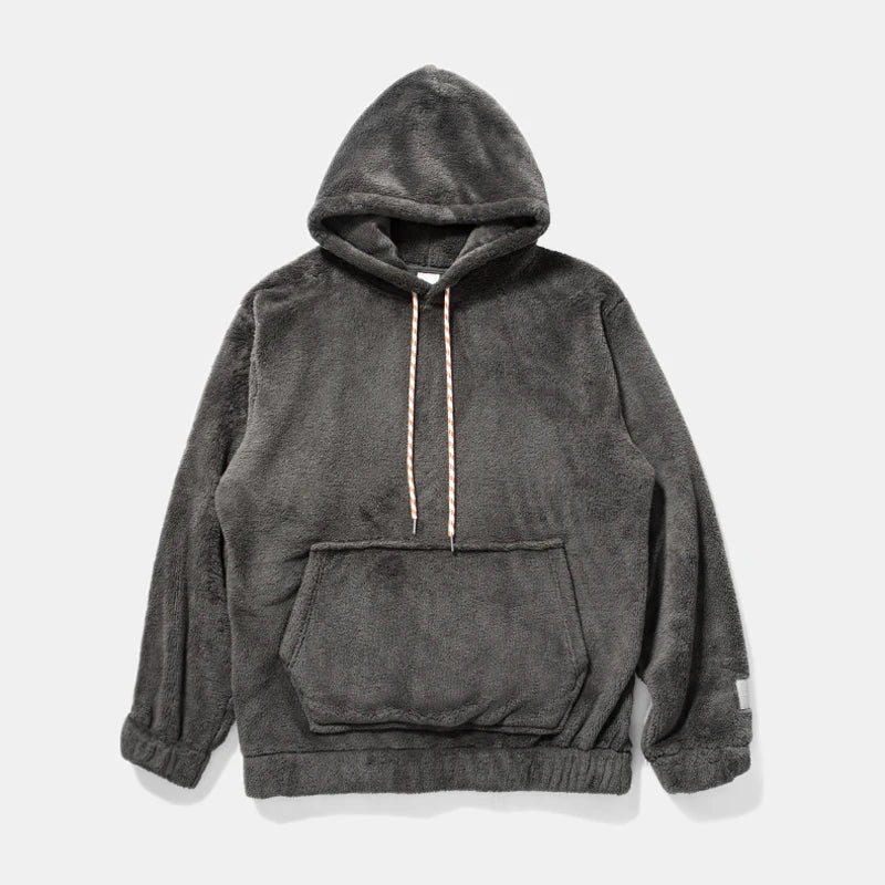 Warm Hoodies Men's 2018 Autumn Winter Hairy Sweatshirts Hip Hop Casual Drawstring Pullover Fashion Skateboard Solid Hooded Tops Street King Limited