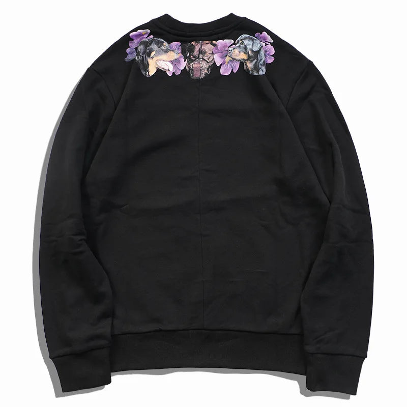 New Baolideng High Men Rottweiler flower gentleman Hoodies Hoody hooded Sweatshirts velvet Cotton Drake Thicken Fleece #E24 Street King Limited