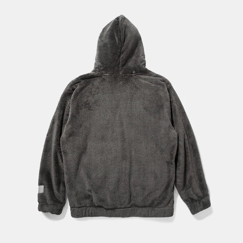 Warm Hoodies Men's 2018 Autumn Winter Hairy Sweatshirts Hip Hop Casual Drawstring Pullover Fashion Skateboard Solid Hooded Tops Street King Limited
