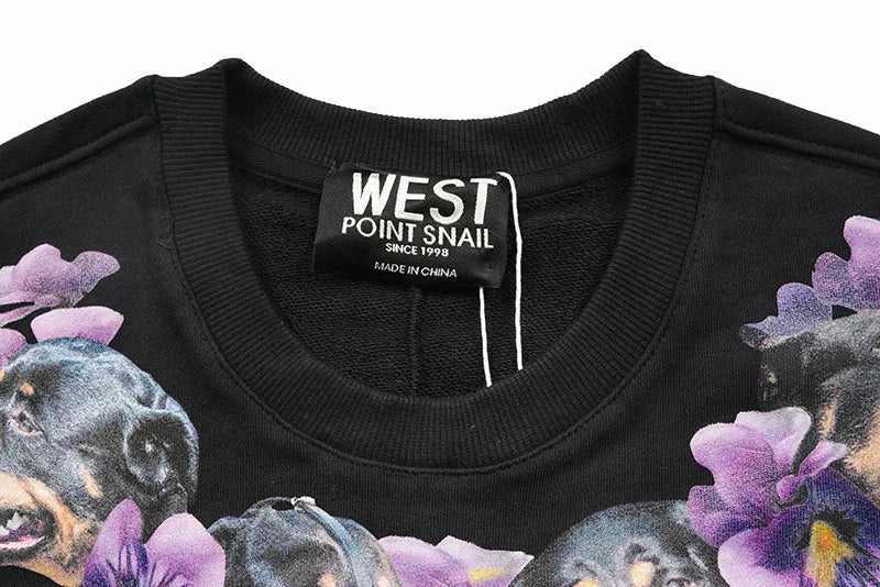 New Baolideng High Men Rottweiler flower gentleman Hoodies Hoody hooded Sweatshirts velvet Cotton Drake Thicken Fleece #E24 Street King Limited