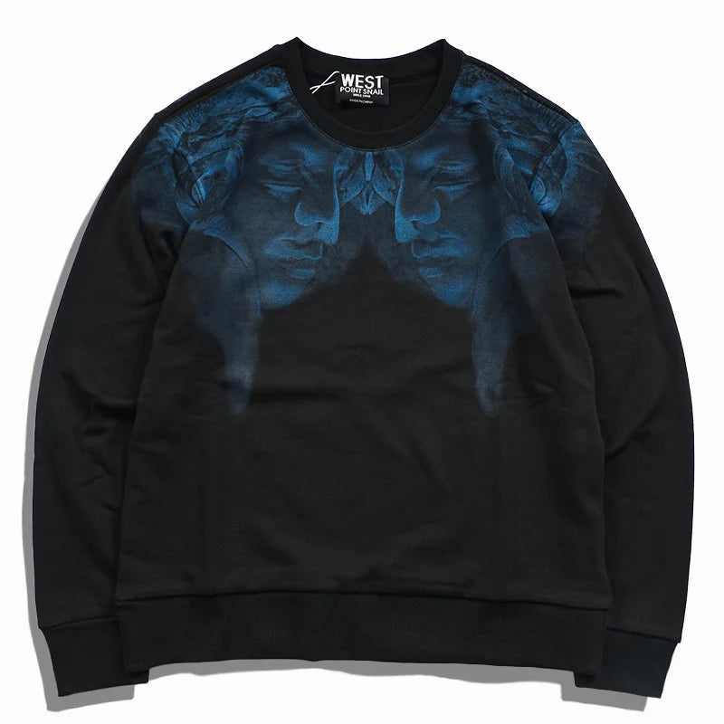 New Baoliden High Men Double Blue portrait Kenye Hoodies Hoody hooded Sweatshirts velvet Cotton Drake Thicken Fleece #d89 Street King Limited