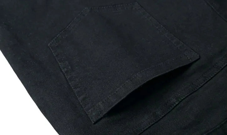 knee ripped hole biker jeans men denim destroyed slim fit zippers jeans fashion trousers black streetwear hip hop pants jogger unique joggers style 4165