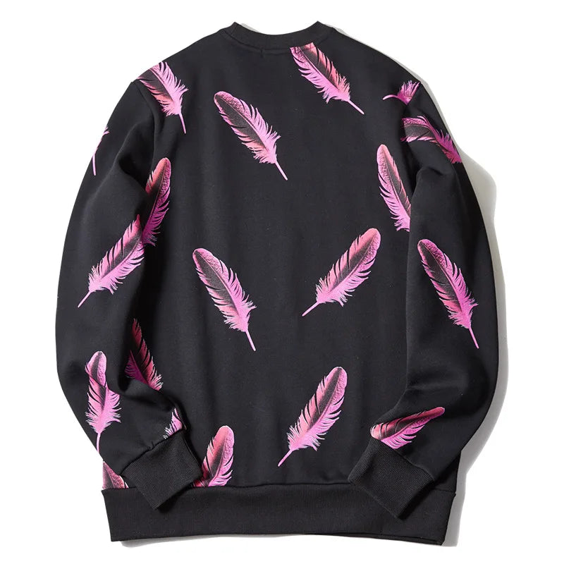 New High Men Novelty Feather wolf head gentleman Hoodies Hoody hooded Sweatshirts velvet Cotton Drake Thicken Fleece #F28 Street King Limited