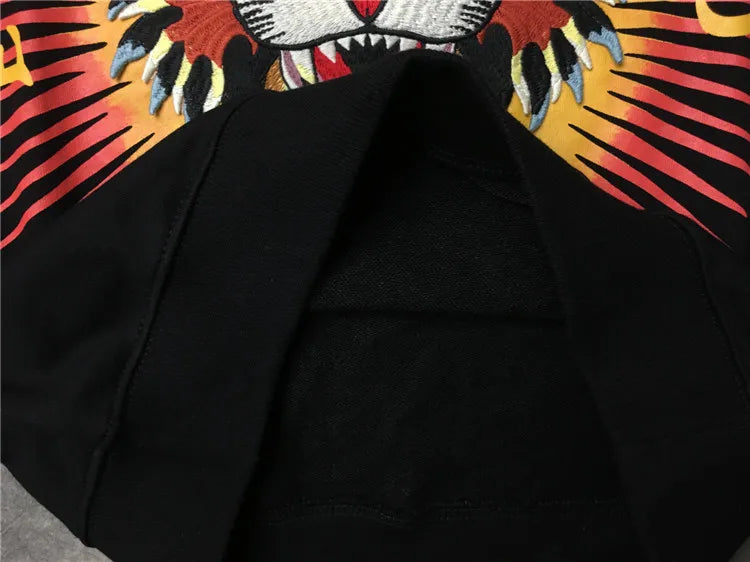 New Baolideng Men tiger embroidery Morden gentleman Hoodies Hoody hooded Sweatshirts velvet Cotton Drake Thicken Fleece #E7 Street King Limited