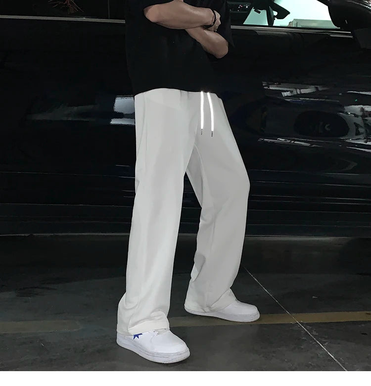 Summer Casual Pants Men Fashion Gray Black White Wide-leg Pants Men Streetwear Loose Straight Sweatpants Mens Joggers Trousers Street King Limited