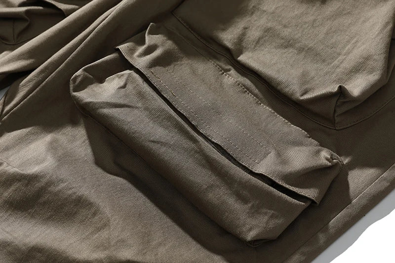 High Street Multi-pocket Drawstring Overalls Mens Straight Vibe Style Oversize Casual Cargo Pants Hip Hop Loose Baggy Trousers Street King Limited