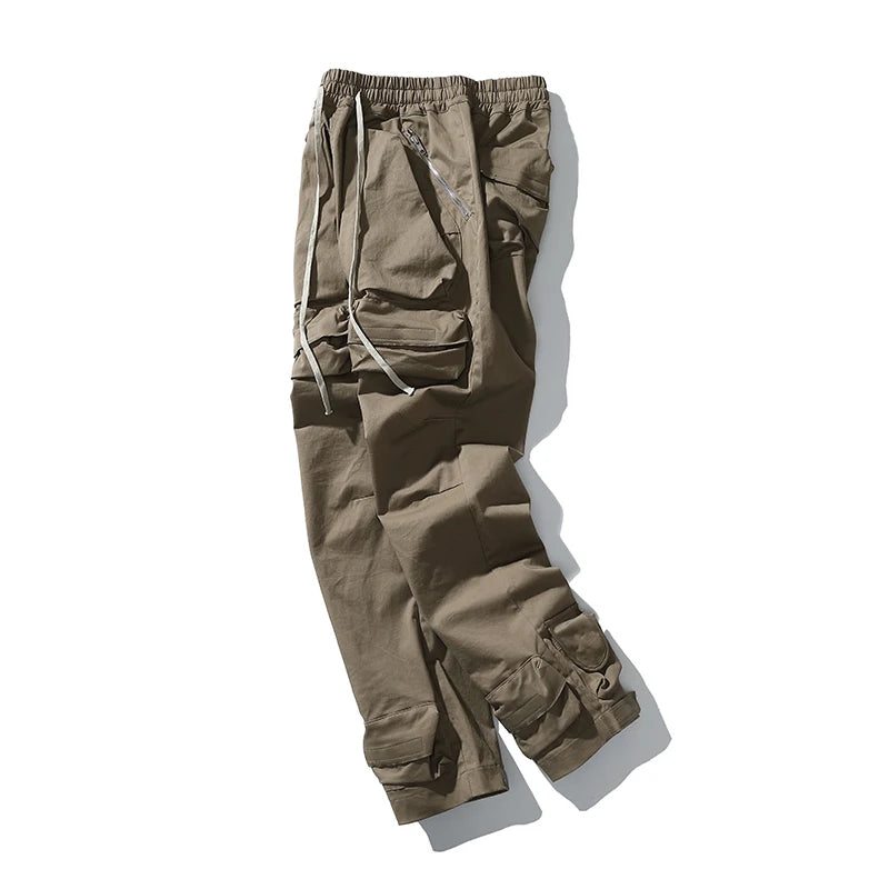 High Street Multi-pocket Drawstring Overalls Mens Straight Vibe Style Oversize Casual Cargo Pants Hip Hop Loose Baggy Trousers Street King Limited