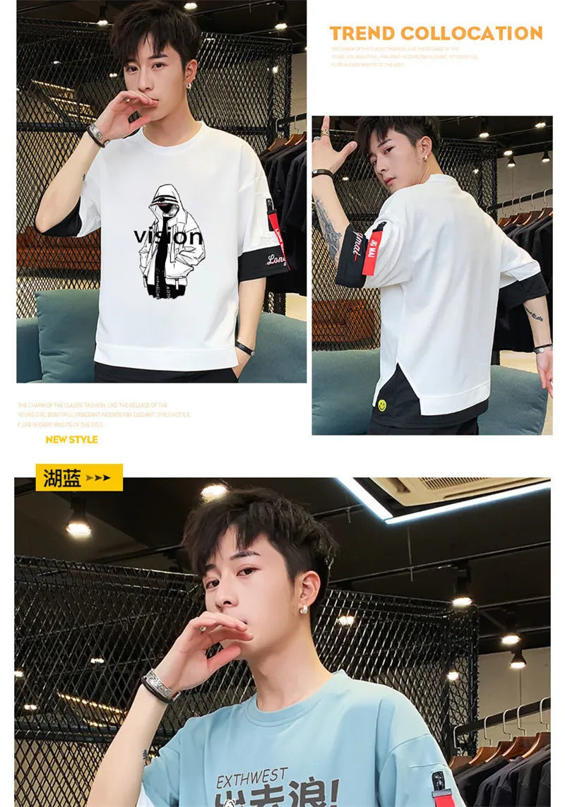 Hip Hop Kahaki T Shirt Short Sleeve Kawaii Harajuku Cat T Shirts Fashion Tee Streetwear Japan High Street Shirt Men 2021 Tops Street King Limited