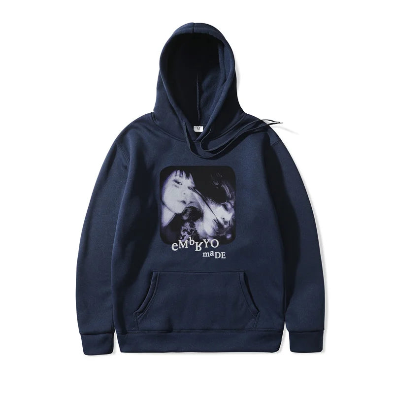 2021 Illusion Girl Letter Print Harajuku Hoodie Sweatshirt Hip Hop Streetwear Hoodie Cotton Autumn Winter Fleece Pullover 3XL Street King Limited