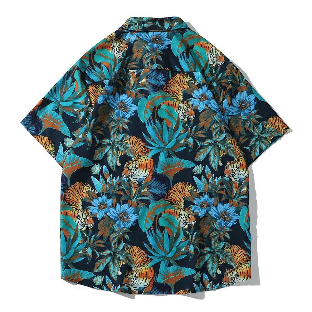 "Purple Flowers" Unisex Men Women Streetwear Graphic Shirt Daulet Apparel
