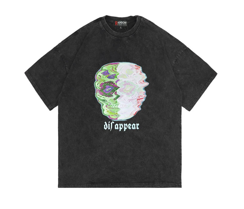 Rainbowtouches 2021 New Half-Sleeve T-Shirt Unisex High Street Skull Printing Loose Casual T-shirts Punk Hip Hop Fashion T-shirt Street King Limited