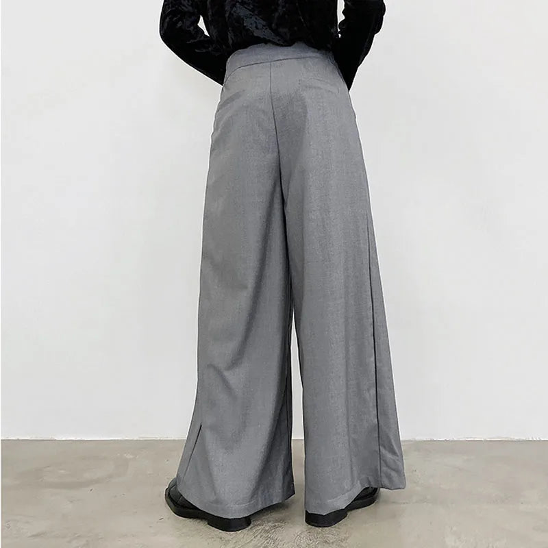 pants men high waist casual wide leg suit pant male vintage fashion japan korea streetwear loose long trousers unique default style 954