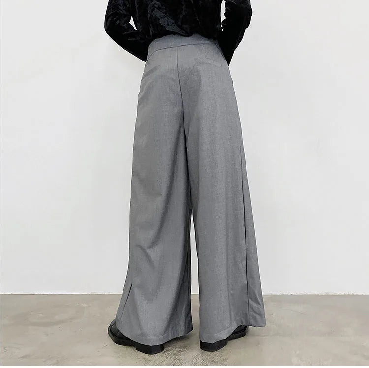 pants men high waist casual wide leg suit pant male vintage fashion japan korea streetwear loose long trousers unique default style 960