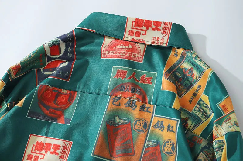 Streetwear Gonthwid Hawaiian Beach Shirts Harajuku Vintage Poster Print Long Slee Gonthwid Hawaiian Beach Shirts Harajuku Vintage Poster Print Long Sleeve Aloha Party Holiday Shirt Mens Casual Button Down Tops Fashion Sweater Jacket With Graphic Design For Men