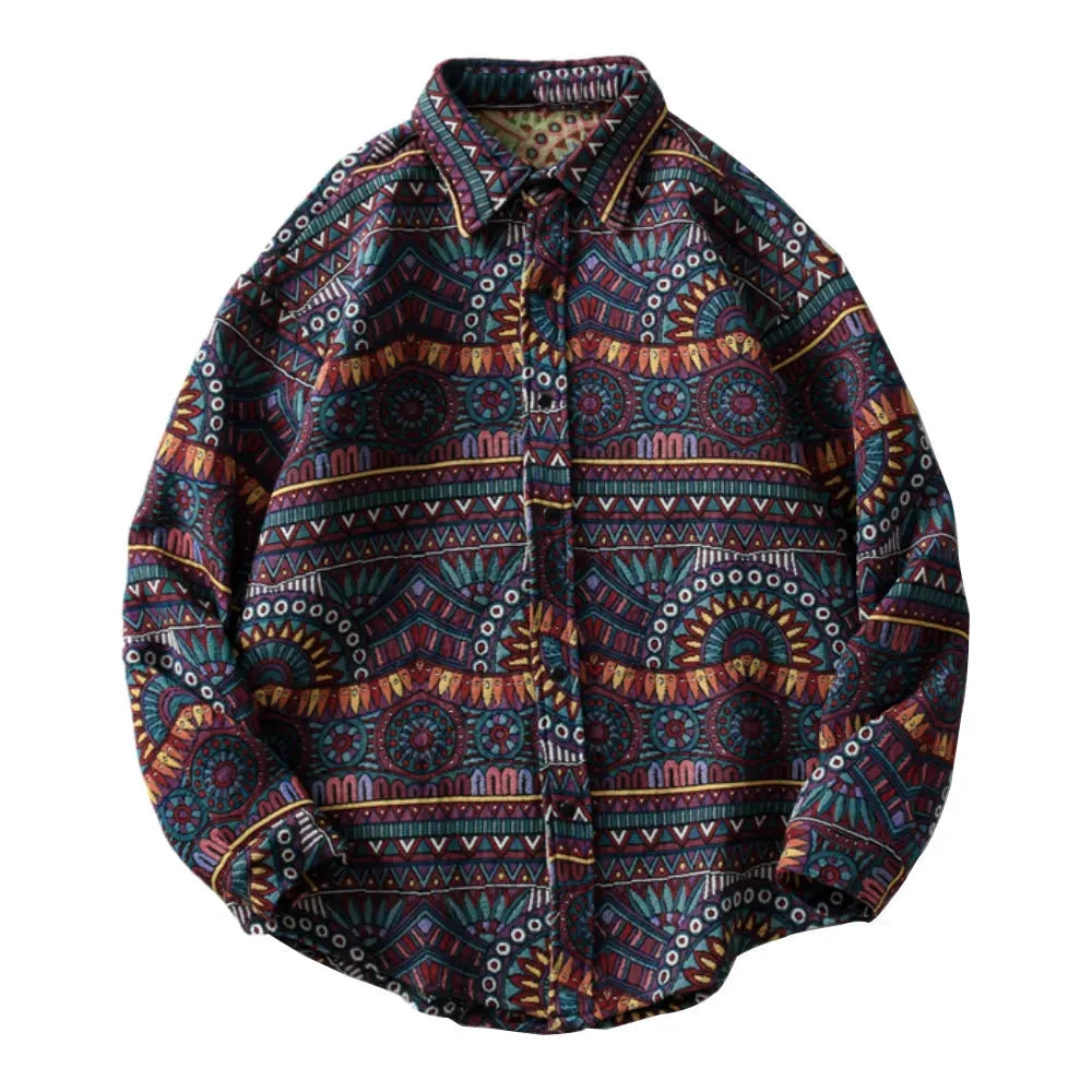 Streetwear Gonthwid Knitted Shirts Harajuku Geometry Nation Style Flowers Button Gonthwid Knitted Shirts Harajuku Geometry Nation Style Flowers Button Shirt Streetwear Hip Hop Casual Long Sleeve Tops Coats Fashion Sweater Jacket With Graphic Design For Men