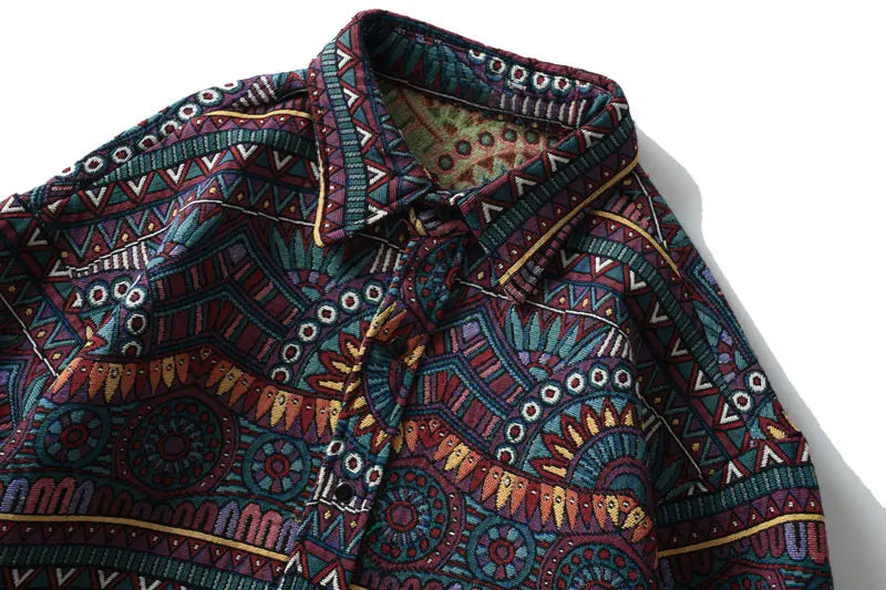 Streetwear Gonthwid Knitted Shirts Harajuku Geometry Nation Style Flowers Button Gonthwid Knitted Shirts Harajuku Geometry Nation Style Flowers Button Shirt Streetwear Hip Hop Casual Long Sleeve Tops Coats Fashion Sweater Jacket With Graphic Design For Men